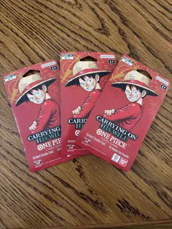 One Piece 3x OP13 Carrying On His Will Sleeve Booster Pack - Factory Sealed - Image 1