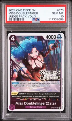 2024 ONE PIECE JUDGE PACK VOLUME 3 #073 MISS DOUBLEFINGER PSA 10 - Image 1