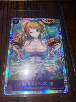Charlotte Pudding PRB02-010 SR ONE PIECE Tcg Card Game NM PURPLE - Image 1