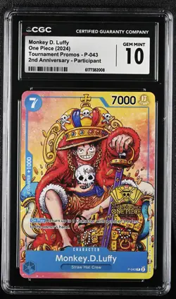 2024 One Piece Tournament Promos Monkey.D.Luffy 2nd Anniversary #P-043 CGC 10 - Image 1