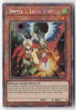 Yugioh - Droll & Lock Bird (Platinum Secret Rare) RA02-EN006 1st Edition - Plati - Image 1