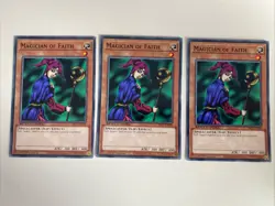 Yugioh - Magician of Faith x 3 - 1st Edition NM - Plus Free Holographic Card - F - Image 1
