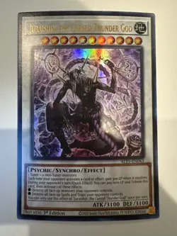(ALIN) Yugioh Juraishin, The Cursed Thunder God ALIN-EN043 1st Ed Ultra Rare NM - Image 1
