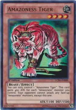 Yu-Gi-Oh Card - LCJW-EN089 - AMAZONESS TIGER (ultra rare holo) - NM - Image 1