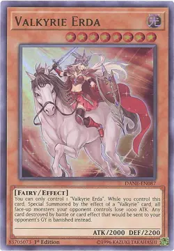 Yu-Gi-Oh Card - DANE-EN087 - VALKYRIE ERDA (ultra rare holo) - NM/Mint - Image 1