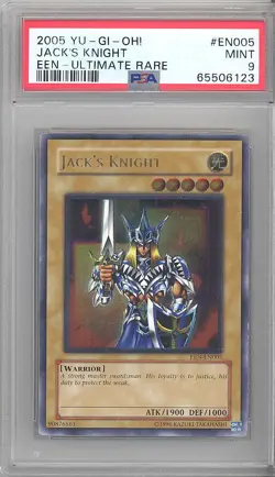 PSA 9 - Yu-Gi-Oh Card - EEN-EN005 - JACK'S KNIGHT (ULTIMATE rare holo) MINT - Image 1