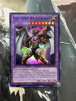 Yugioh Evil HERO Wild Cyclone Ultra Rare Blue LDS3 - Image 1