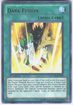 Dark Fusion LCGX-EN099 Ultra Rare Legendary Collection 2 Yu-Gi-Oh 1st Edition LP - Image 1