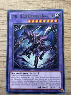 Konami Yu-Gi-Oh! Evil HERO Darkest Knight SUDA-EN033 Ultra Rare Foil 1st Ed - Image 1