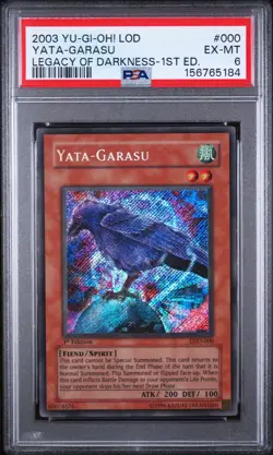2003 YU-GI-OH! LOD LEGACY OF DARKNESS YATA-GARASU 1ST ED. PSA 6 - Image 1