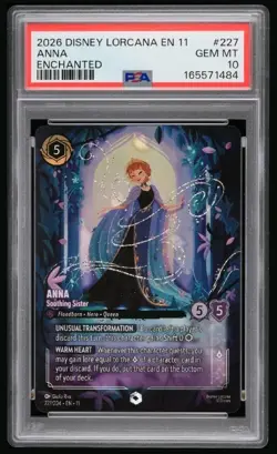 2026 DISNEY LORCANA EN 11-WINTERSPELL ENCHANTED ANNA - SOOTHING SISTER PSA 10 - Image 1