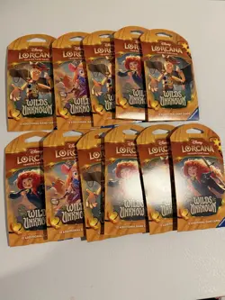 LOT OF 11 Disney Lorcana Wilds Unknown Sleeved Booster Pack SEALED NEW - Image 1