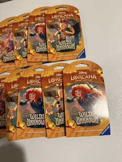 LOT OF 11 Disney Lorcana Wilds Unknown Sleeved Booster Pack SEALED NEW - Image 2