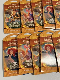 LOT OF 11 Disney Lorcana Wilds Unknown Sleeved Booster Pack SEALED NEW - Image 3