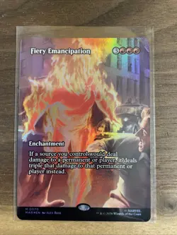 Fiery Emancipation Borderless Foil Marvel's Super Heroes MTG Mythic 0070 - Image 1