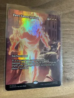 Fiery Emancipation Borderless Foil Marvel's Super Heroes MTG Mythic 0070 - Image 2