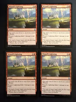 4x. Wizard's Lightning (152) Dominaria LP MTG Magic the Gathering x4 Playset MKE - Image 1