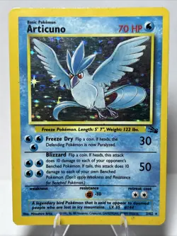 ARTICUNO Fossil 2/62 Unlimited Holo Rare WOTC Pokemon TCG - Image 1