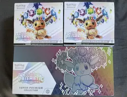 Pokemon TCG Scarlet & Violet—Prismatic Evolutions 3 Boxes: 2x ETB + SPC Sealed - Image 1