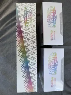 Pokemon TCG Scarlet & Violet—Prismatic Evolutions 3 Boxes: 2x ETB + SPC Sealed - Image 3