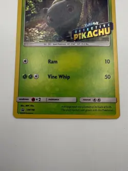 Bulbasaur - (Detective Pikachu Stamped) SM198 Holo Sun & Moon Promo Pokemon LP - Image 3