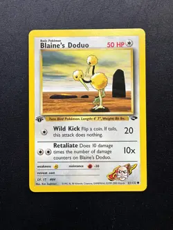 61/132 Blaine’s Doduo 1st Edition Gym Challenge Pokemon Card Rare NM-M WOTC - Image 1