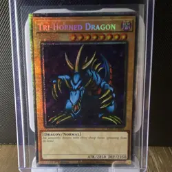 Konami Yu-Gi-Oh! TCG Tri-Horned Dragon LOB-000 Holo Ultra Rare 1st Ed - Image 1