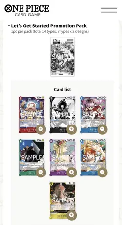 One Piece Let's Get Started Campaign SEALED PROMO PACK JPN - Image 2