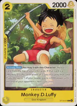 MONKEY.D.LUFFY ST13-014 PREMIUM BOOSTER -THE BEST- VOL. 2 ONE PIECE NM - Image 1