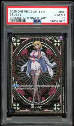STUSSY 2025 ONE PIECE OP11-A FIST OF DIVINE SPEED SPECIAL ALT ART #085 PSA 10 - Image 1