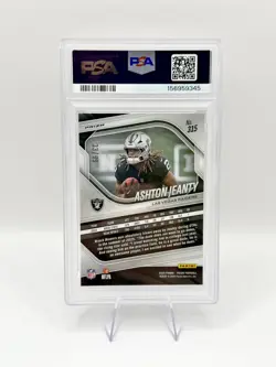 2025 Panini Prizm Ashton Jeanty RC No Huddle Red Rookie /99 Raiders PSA 10 Pop 2 - Image 2