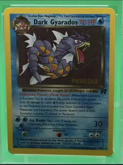 DARK GYARADOS- 2000 POKEMON ROCKET PRERELEASE #8 HOLO PSA 8 - Image 2