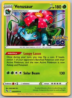 Pokemon TCG Venusaur Pokemon GO 003/078 Holo Near Mint - Image 1
