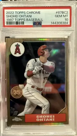 2022 Topps Chrome SHOHEI OHTANI 1987 Topps Anniversary #87BC2 PSA 10 - Image 1