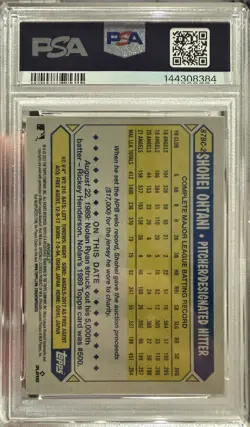 2022 Topps Chrome SHOHEI OHTANI 1987 Topps Anniversary #87BC2 PSA 10 - Image 2