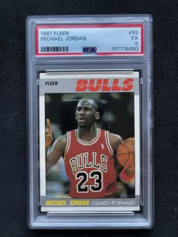 Fleer 1987-88 Michael Jordan #59 PSA 5 Graded Vintage Chicago Bulls - Image 1