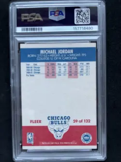Fleer 1987-88 Michael Jordan #59 PSA 5 Graded Vintage Chicago Bulls - Image 2
