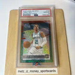 Lamelo Ball 2020-21 Optic Red Green Choice RC #153 PSA 10 Graded Rookie Gem - Image 1
