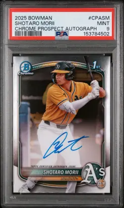 2025 Bowman Chrome Shotaro Morii 1st Chrome Auto (RC) #CPASM Athletics PSA 9🔥 - Image 1