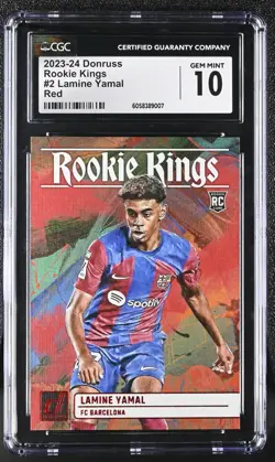 2023-24 Panini Donruss FIFA Lamine Yamal #2 RC Rookie Kings Red CGC 10 - Image 1