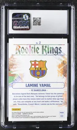 2023-24 Panini Donruss FIFA Lamine Yamal #2 RC Rookie Kings Red CGC 10 - Image 2