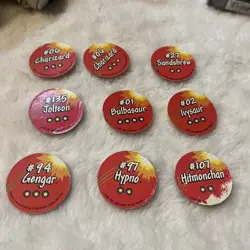 1998 Nintendo | Pokemon Assorted Lot of 9Tomy Battle Disc Pog Card TCG Toy - Image 2