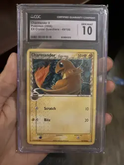 Pokemon TCG Charmander Ex Crystal Guardians 48/100 Cgc Gem Mint 10 - Image 1
