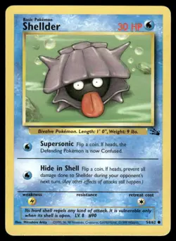 Pokemon Cards Shellder 54/62 Unlimited Fossil WOTC Common NM *3 - Image 1