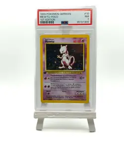 Pokemon Mewtu 10/102 PSA 7 1st Edition DE Base Set Holo Deutsch - Image 1
