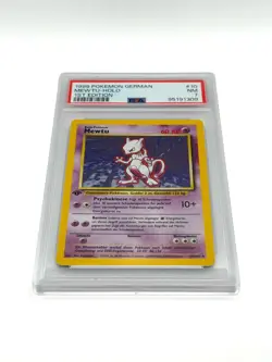 Pokemon Mewtu 10/102 PSA 7 1st Edition DE Base Set Holo Deutsch - Image 3