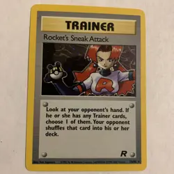 Rocket’s Sneak Attack Holo Rare Pokemon Card 16/82 Team Rocket Vintage - Image 1