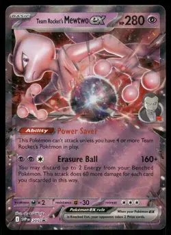 Team Rocket's Mewtwo ex 205 Holo Promo Scarlet & Violet Promo Pokemon Near Mint - Image 1