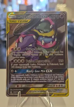Pokemon TCG - Muk & Alolan Muk GX (Full Art) 197/214 Sm-Unbroken Bonds Holo - NM - Image 1