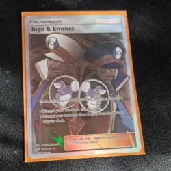 Pokemon Ingo & Emmet Full Art Ultra Rare Holo 176/181 SM Team Up Trainer - Image 1